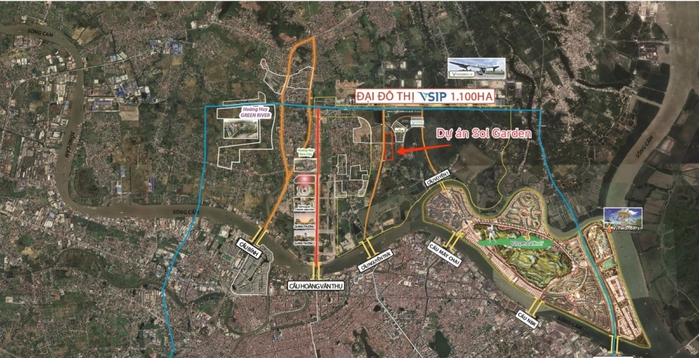Lõi trung tâm đại đô thị VSIP – Nền tảng cho khả năng kết nối từ vị trí dự án Sol Garden Thủy Nguyên